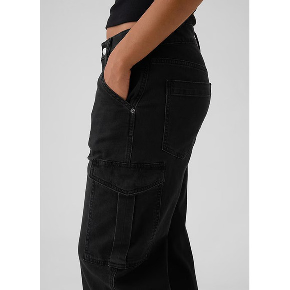 NWT Gap Mid Rise '90s Loose Cargo Jeans Washed Blk Grunge Baggy Skater Sz 33 16 - Picture 4 of 16